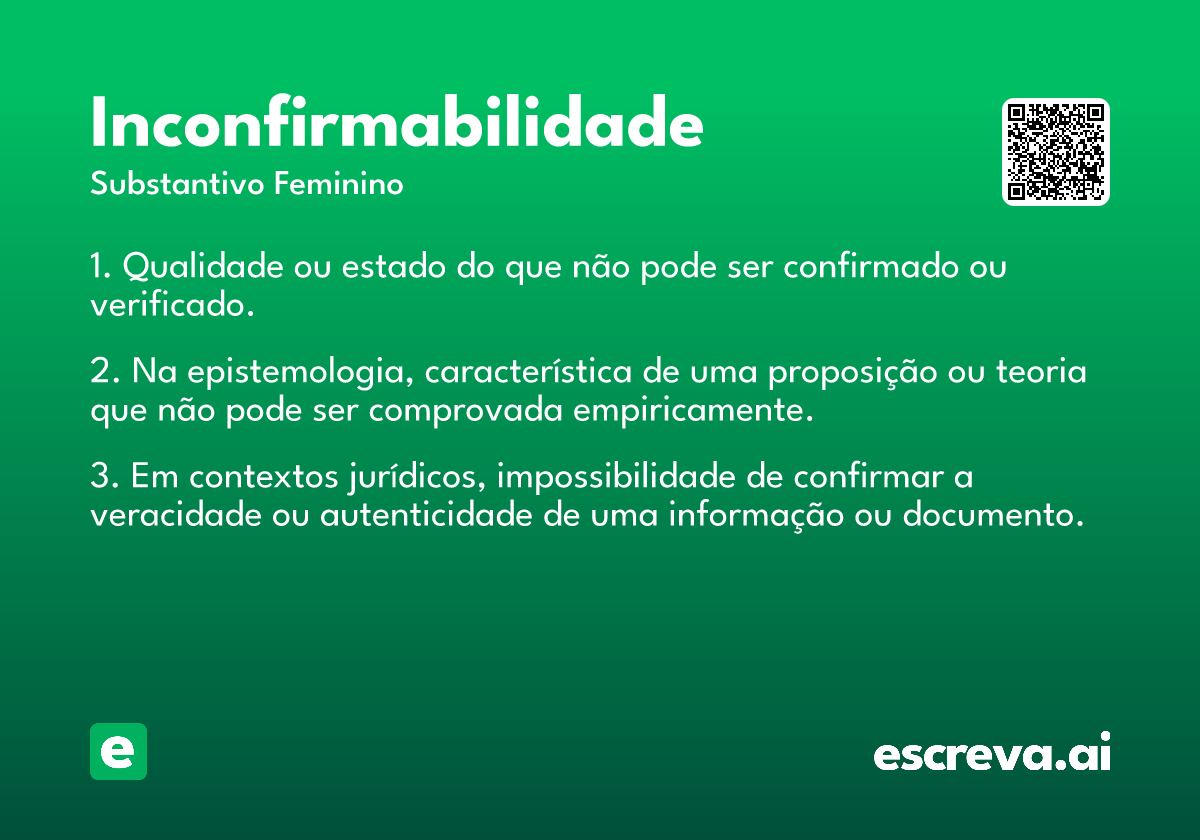 inconfirmabilidade