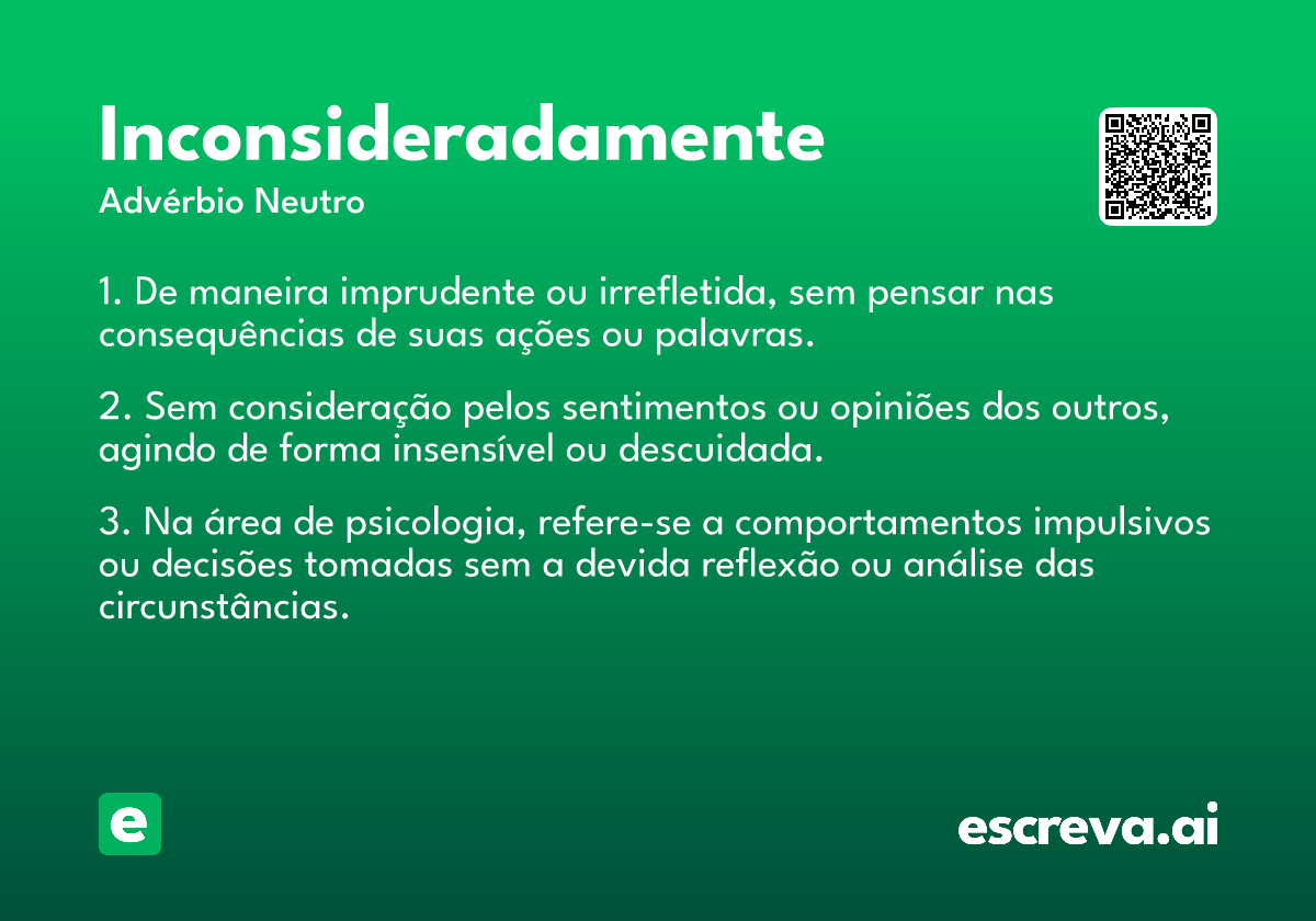 inconsideradamente