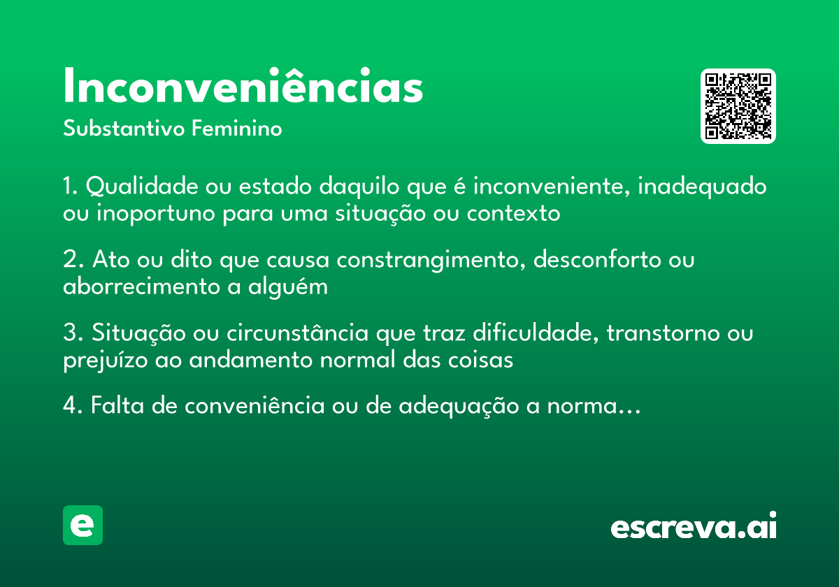inconveniências