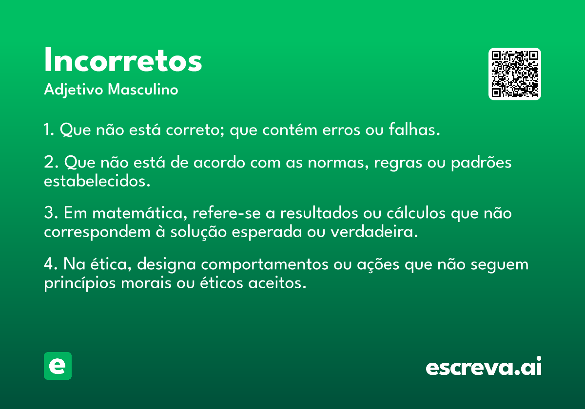 incorretos
