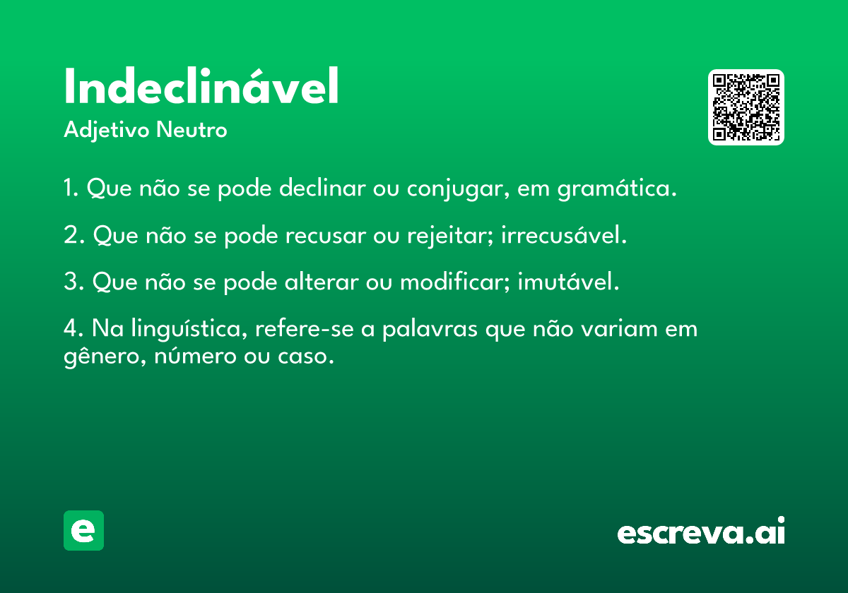 indeclinável