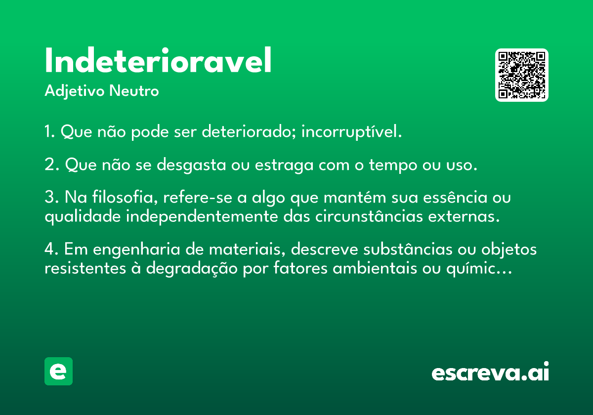 indeterioravel