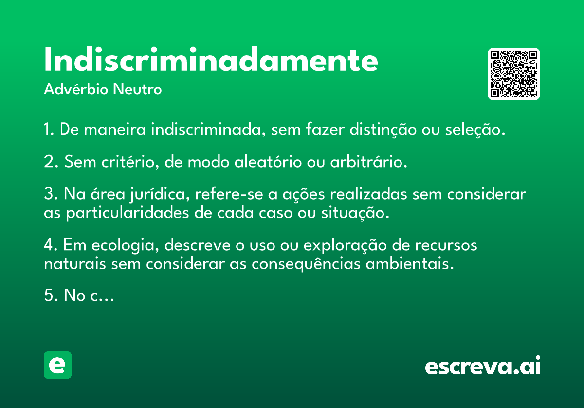 indiscriminadamente