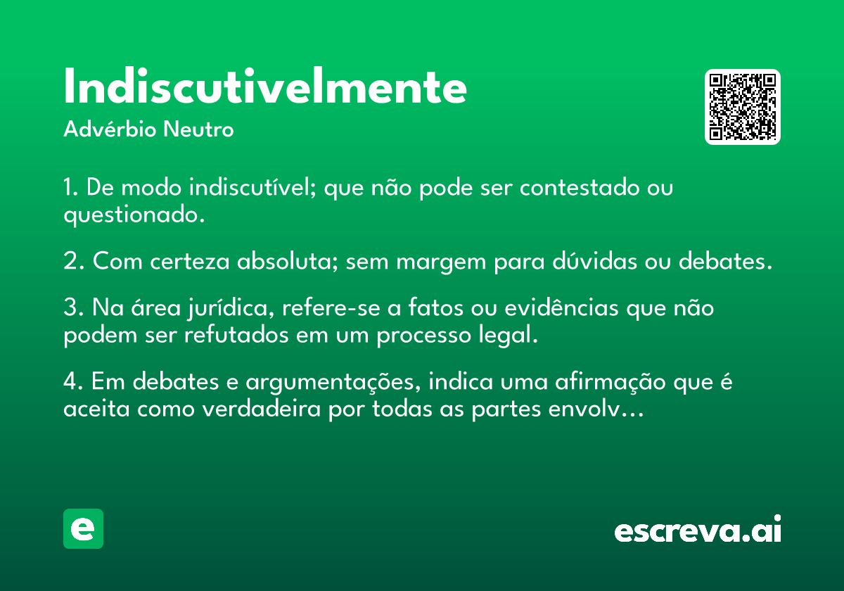 indiscutivelmente