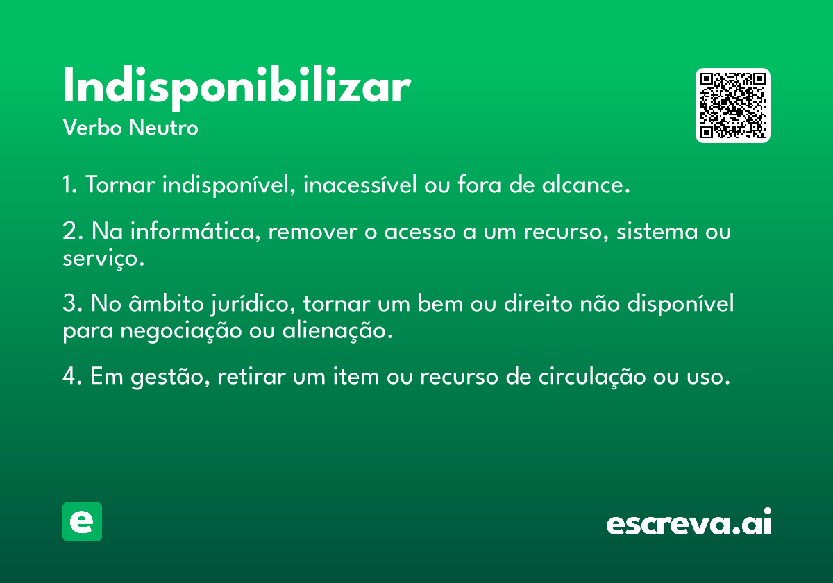 indisponibilizar