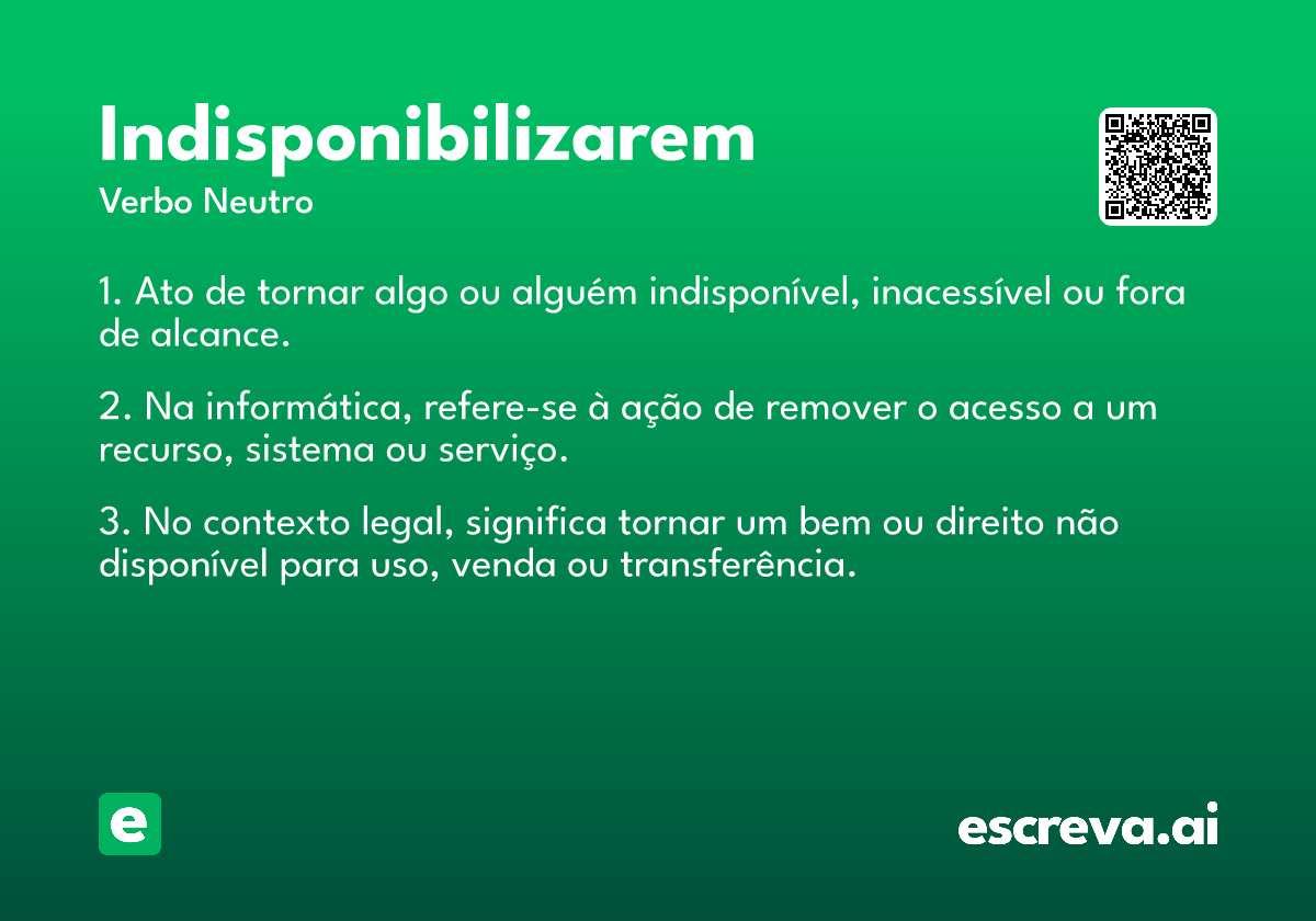 indisponibilizarem