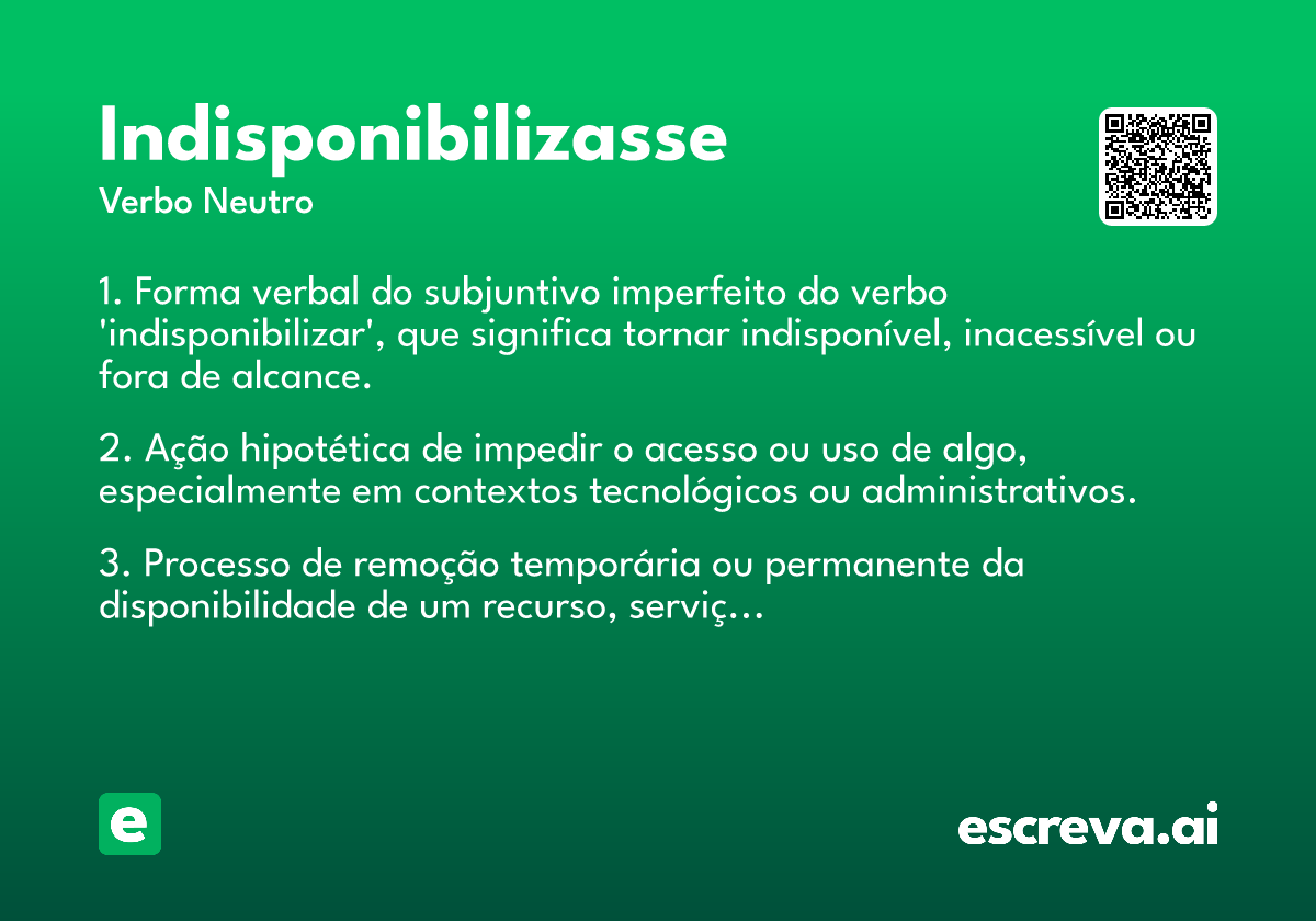 indisponibilizasse