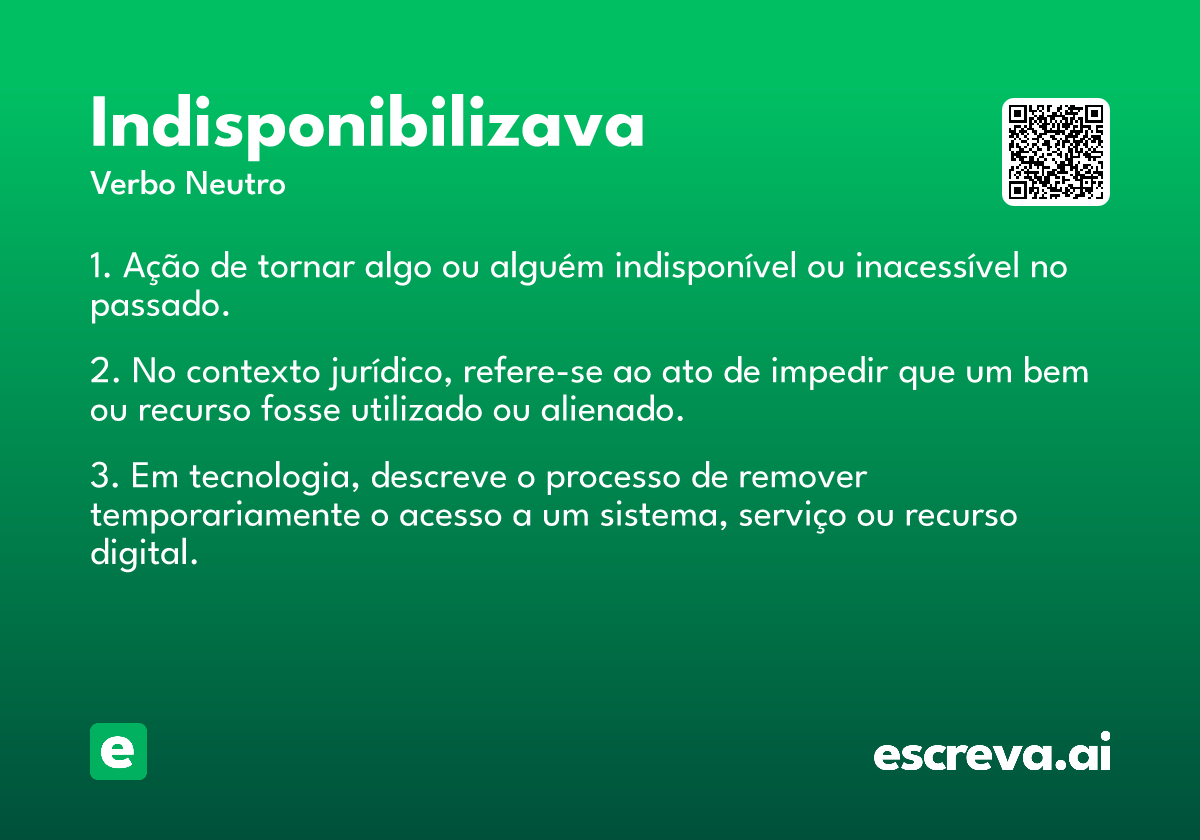 indisponibilizava