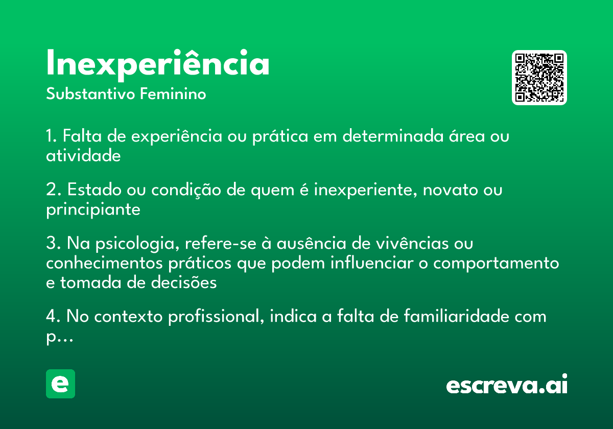 inexperiência