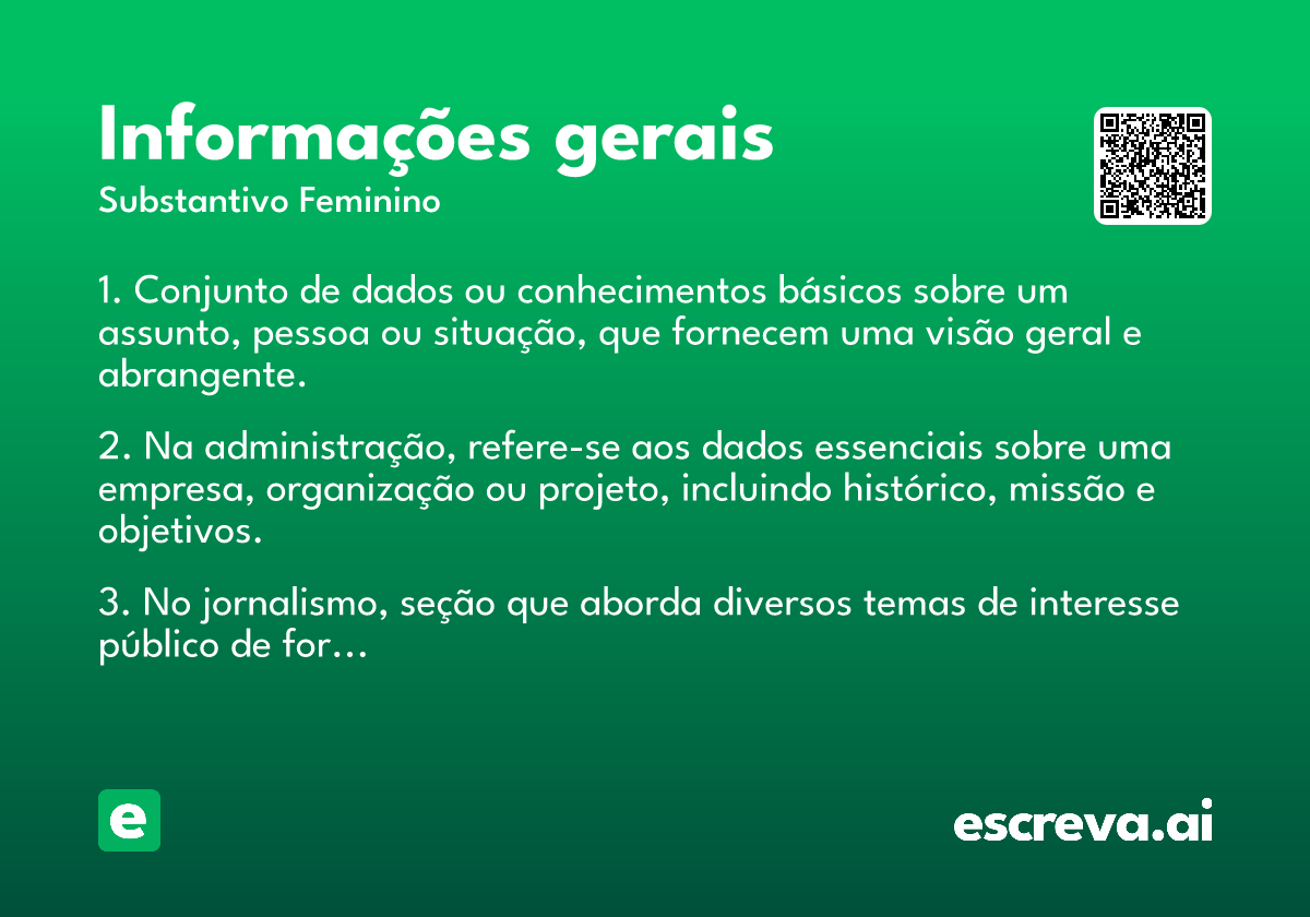 informações gerais