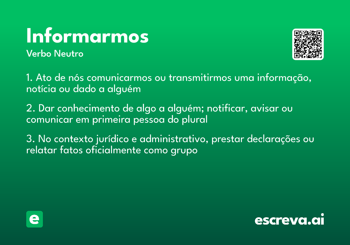 informarmos