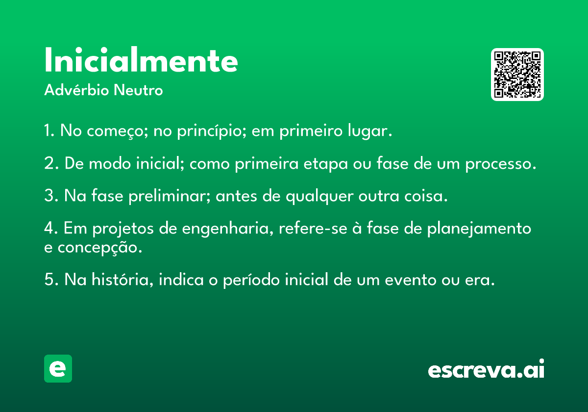 inicialmente