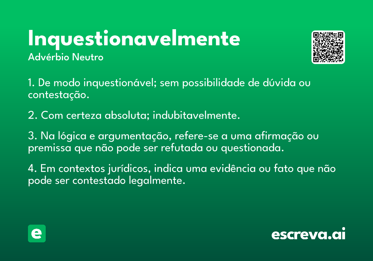 inquestionavelmente