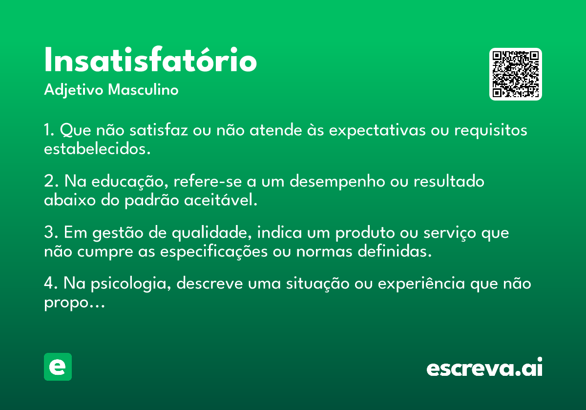 insatisfatório