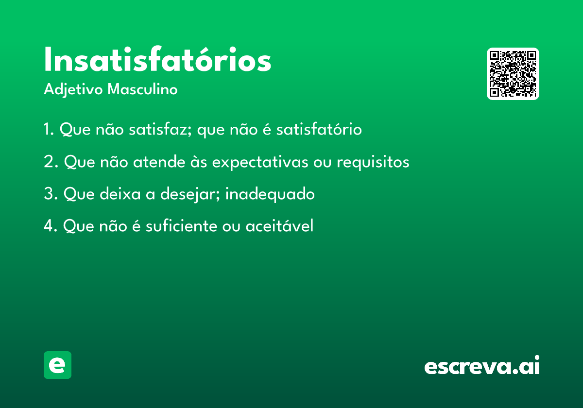 insatisfatórios