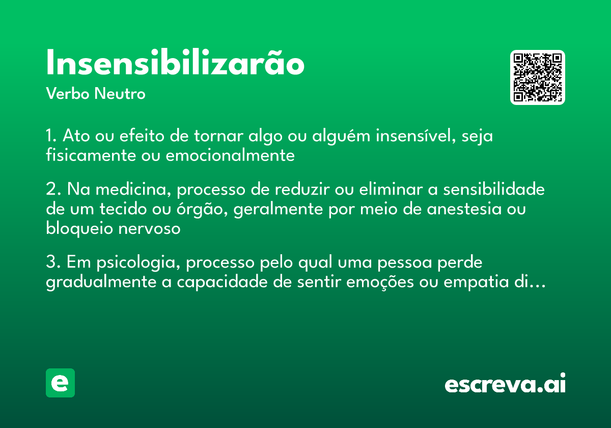 insensibilizarão