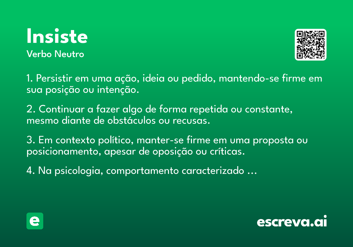 insiste