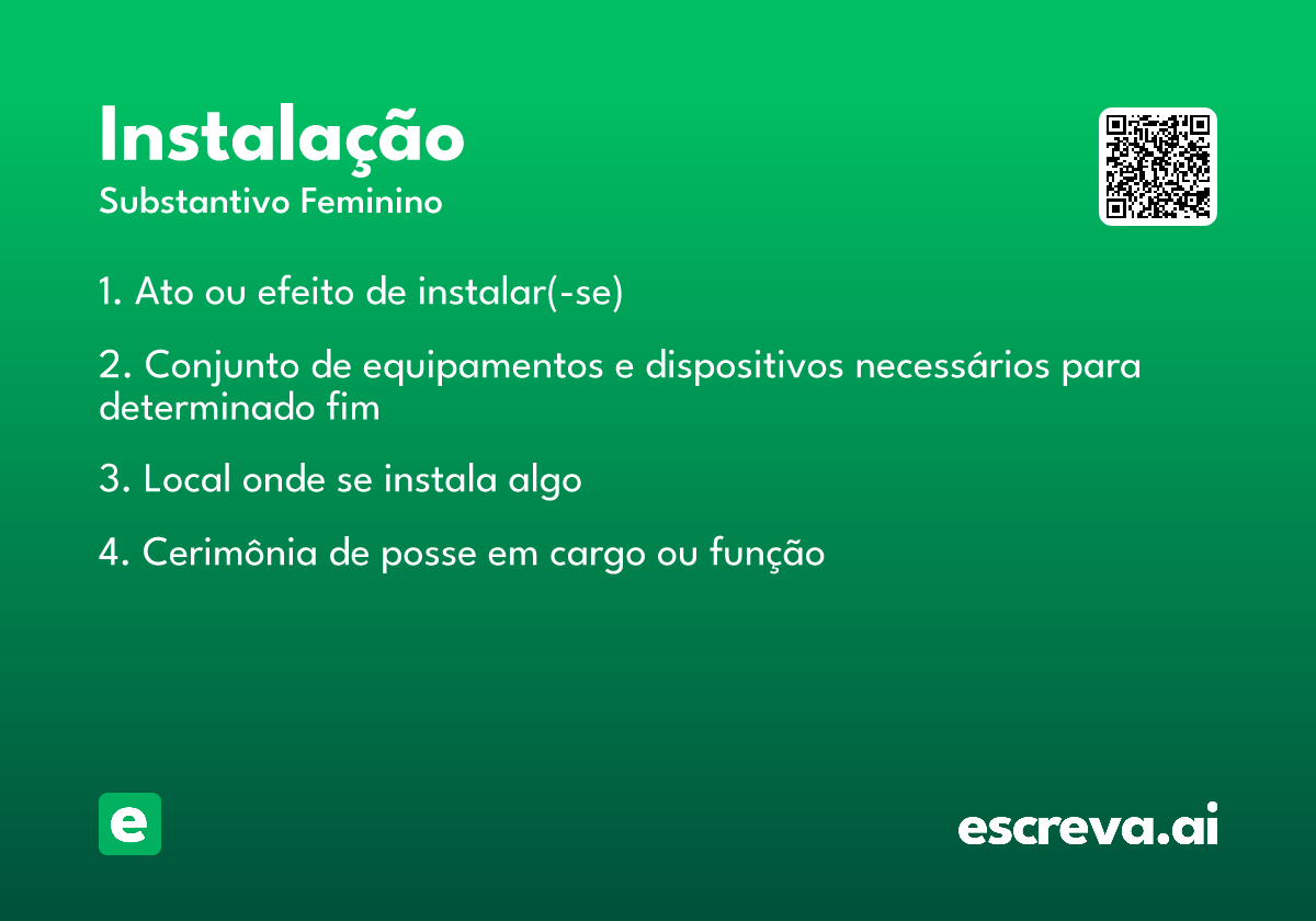 instalação