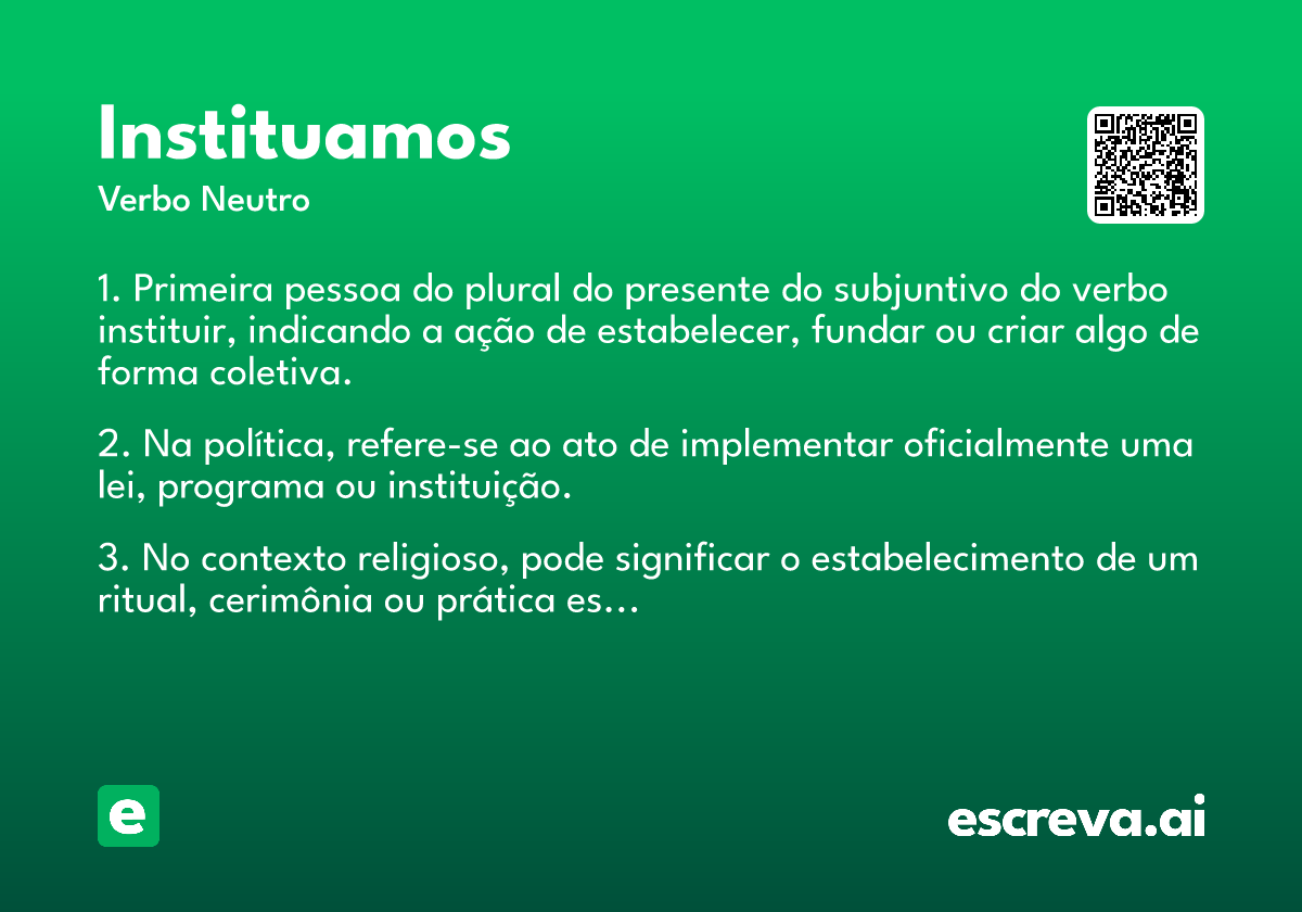 instituamos
