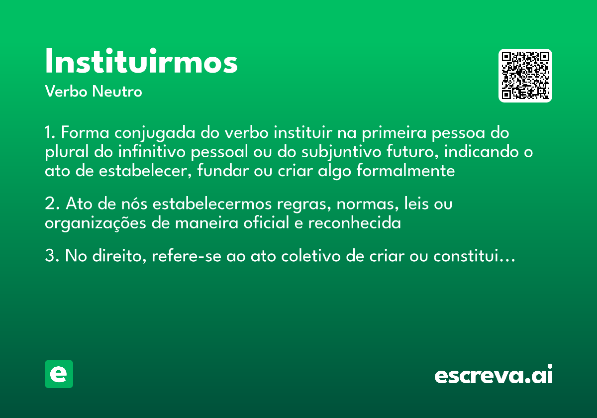instituirmos