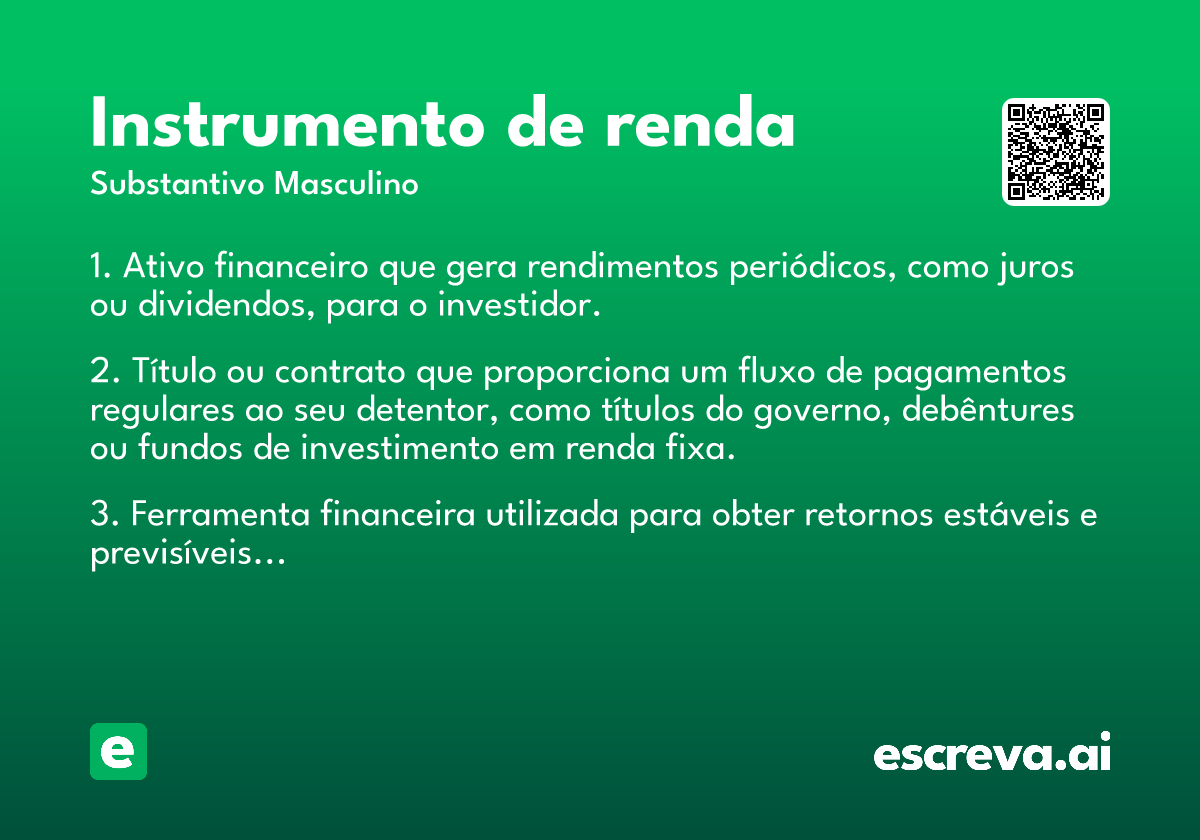 instrumento de renda