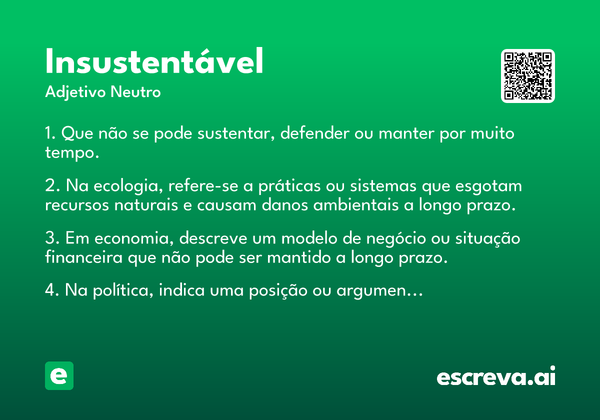 insustentável