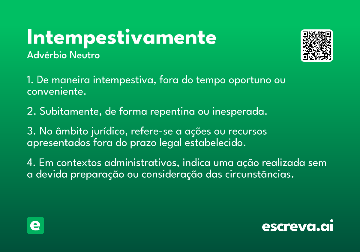 intempestivamente