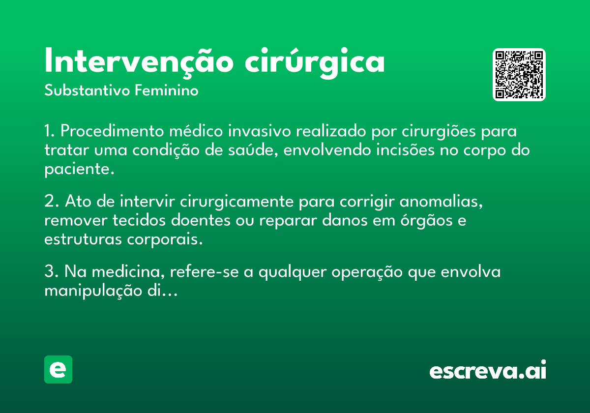 intervenção cirúrgica