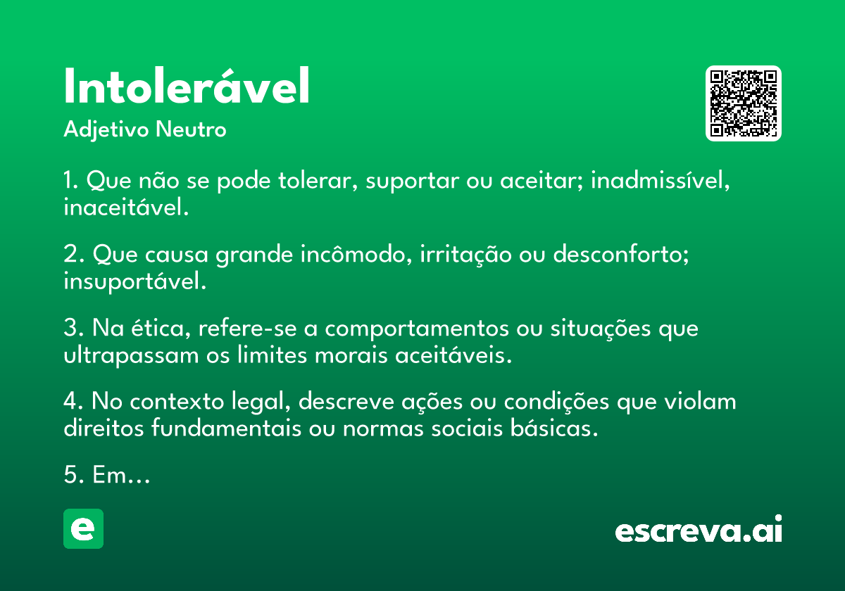 intolerável