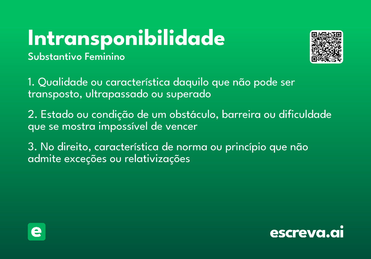 intransponibilidade