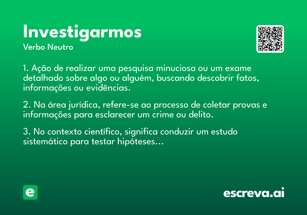investigarmos