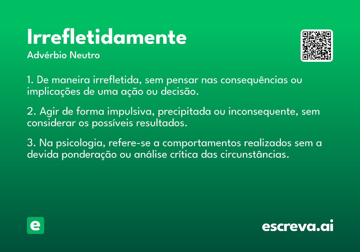 irrefletidamente