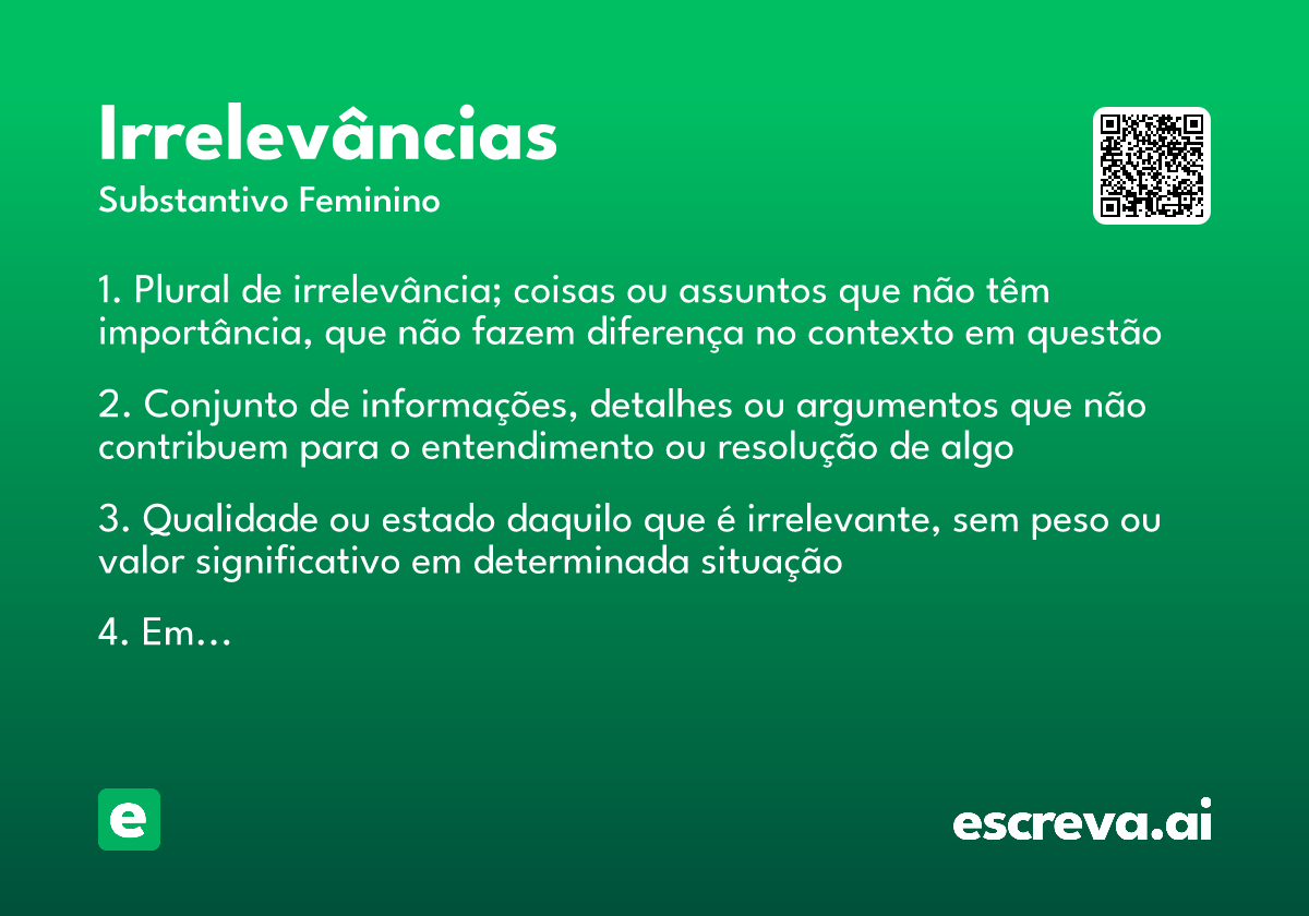irrelevâncias