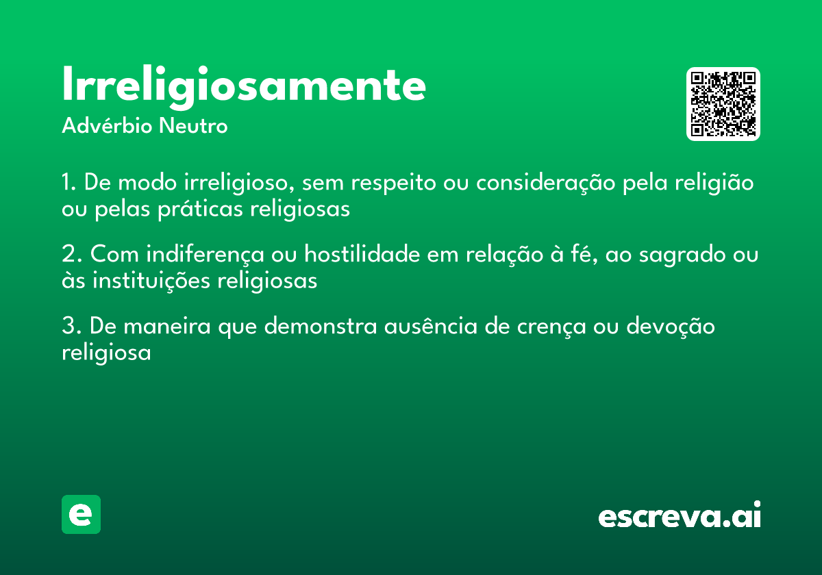 irreligiosamente