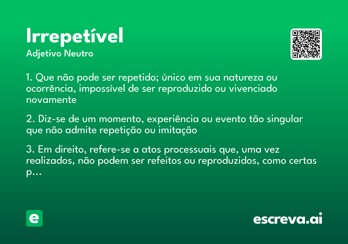 irrepetível