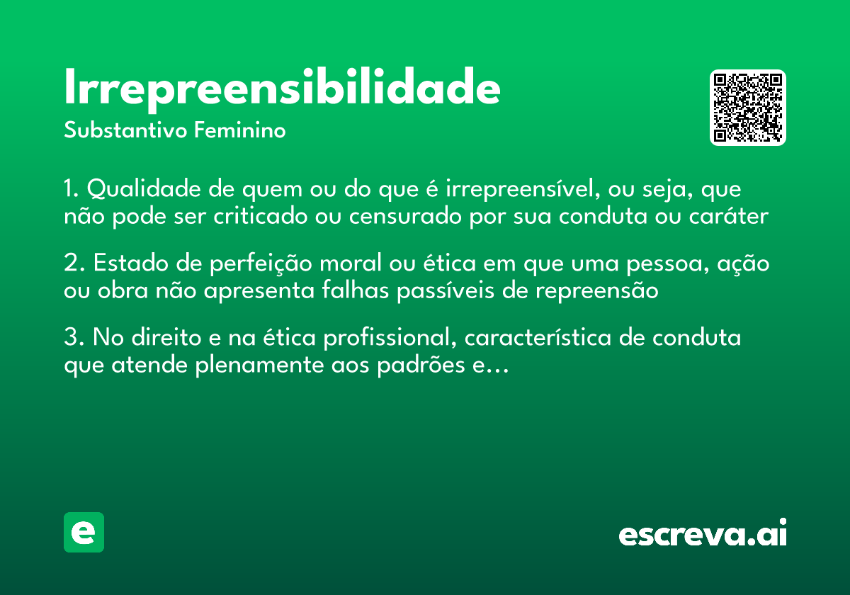 irrepreensibilidade