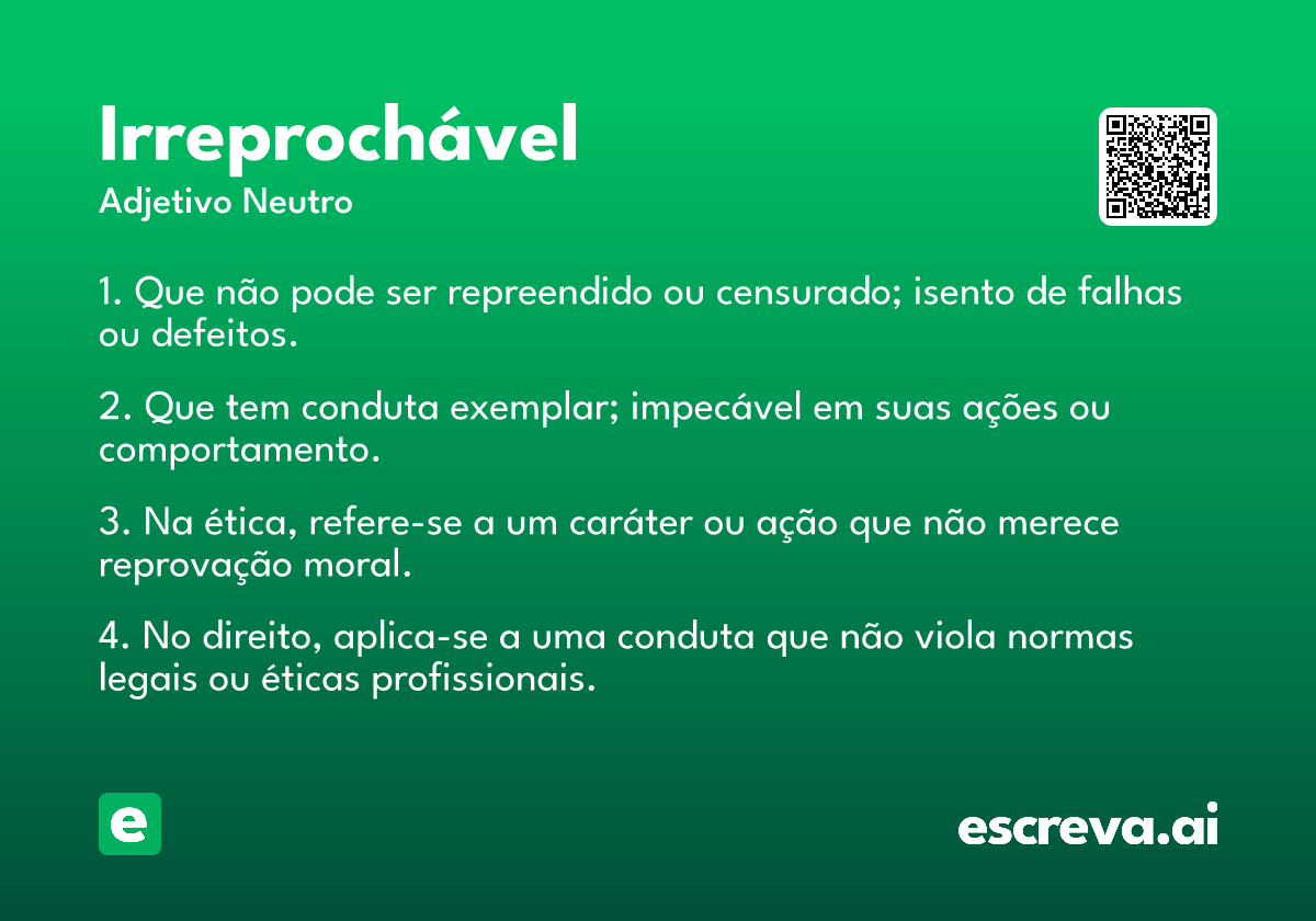 irreprochável