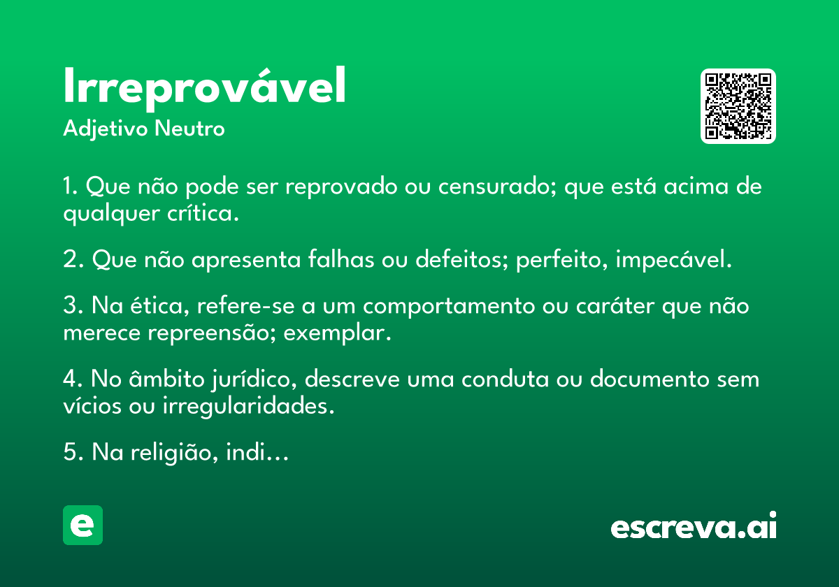 irreprovável