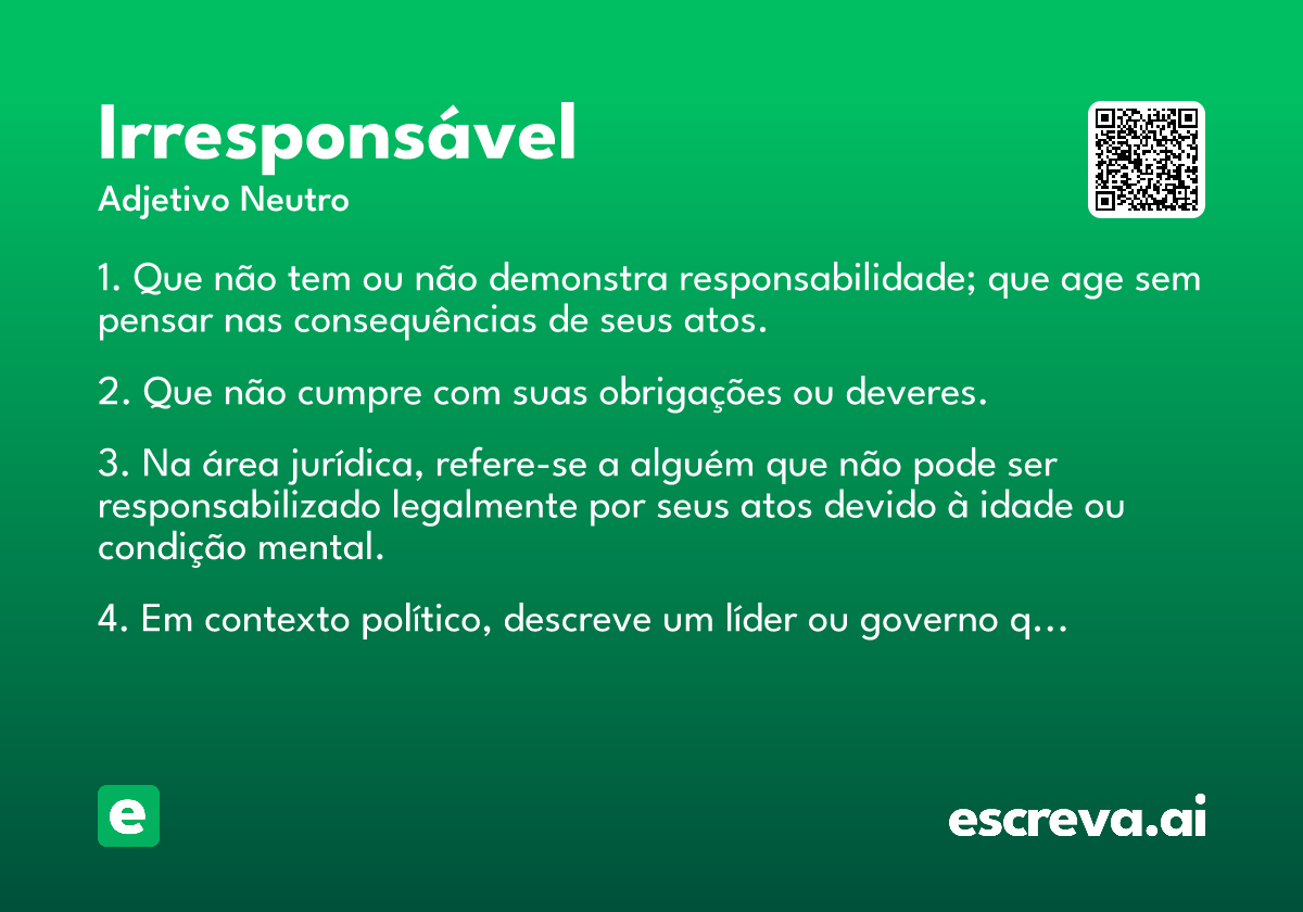 irresponsável