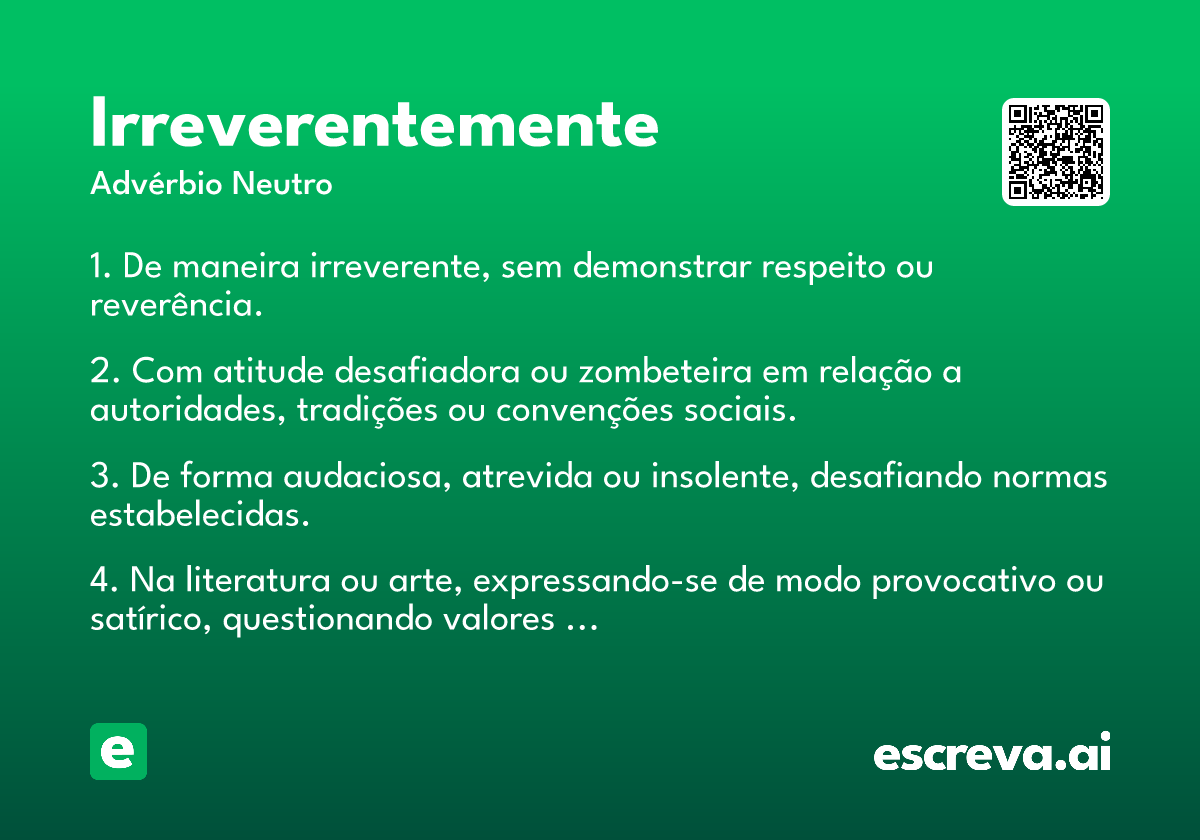 irreverentemente
