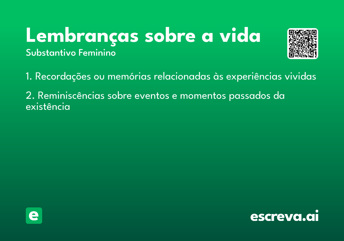lembranças sobre a vida
