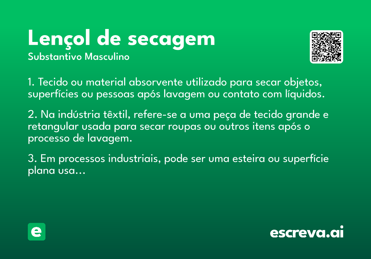 lençol de secagem