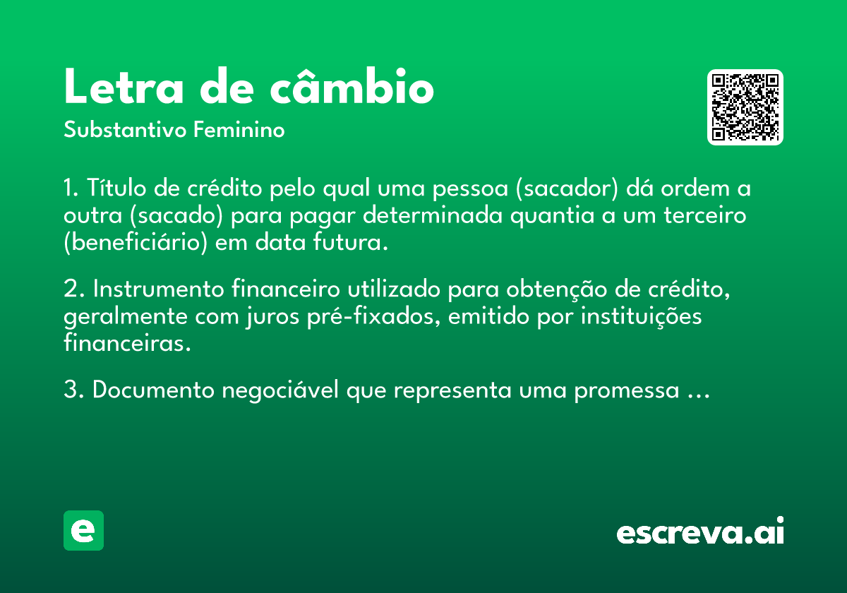 letra de câmbio