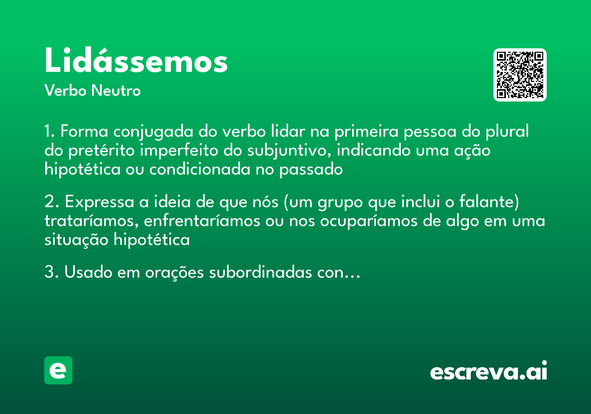 lidássemos