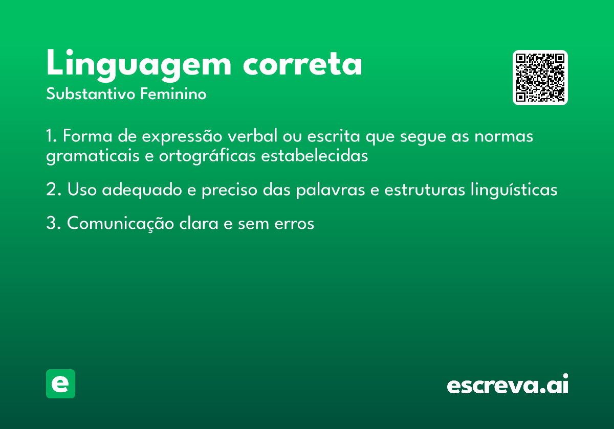 linguagem correta