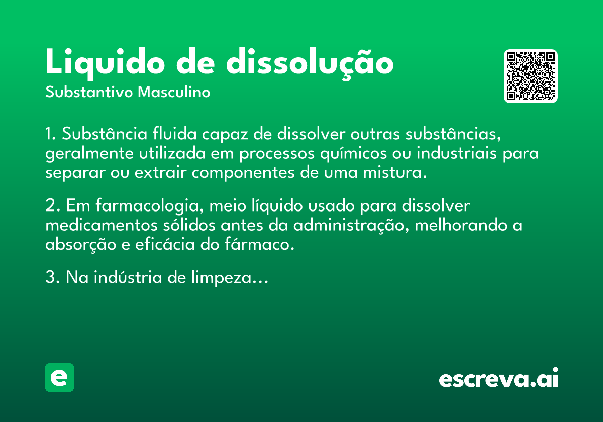 liquido de dissolução