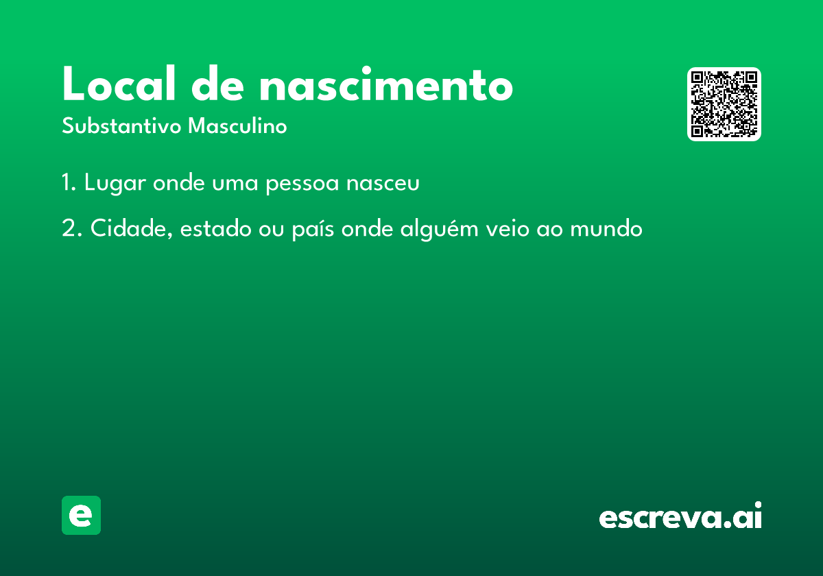 local de nascimento