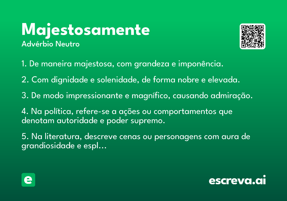 majestosamente