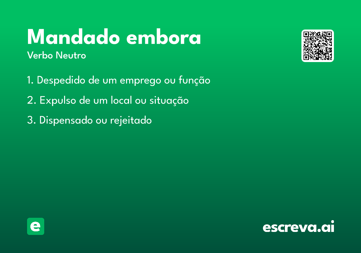 mandado embora