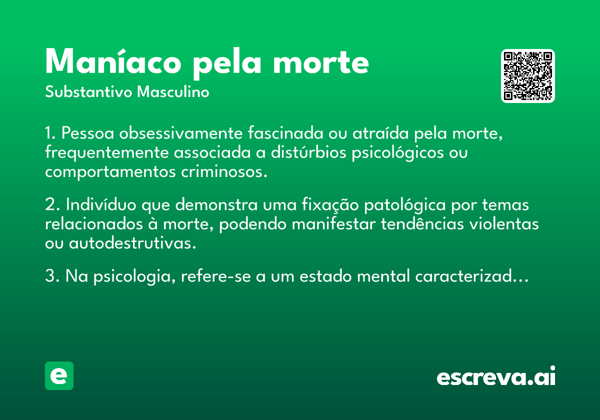 maníaco pela morte